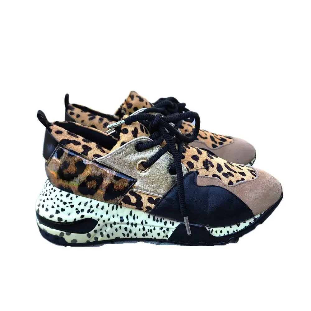 Steve Madden Cliff Cheetah Print Wedge Fashion Sneakers 8